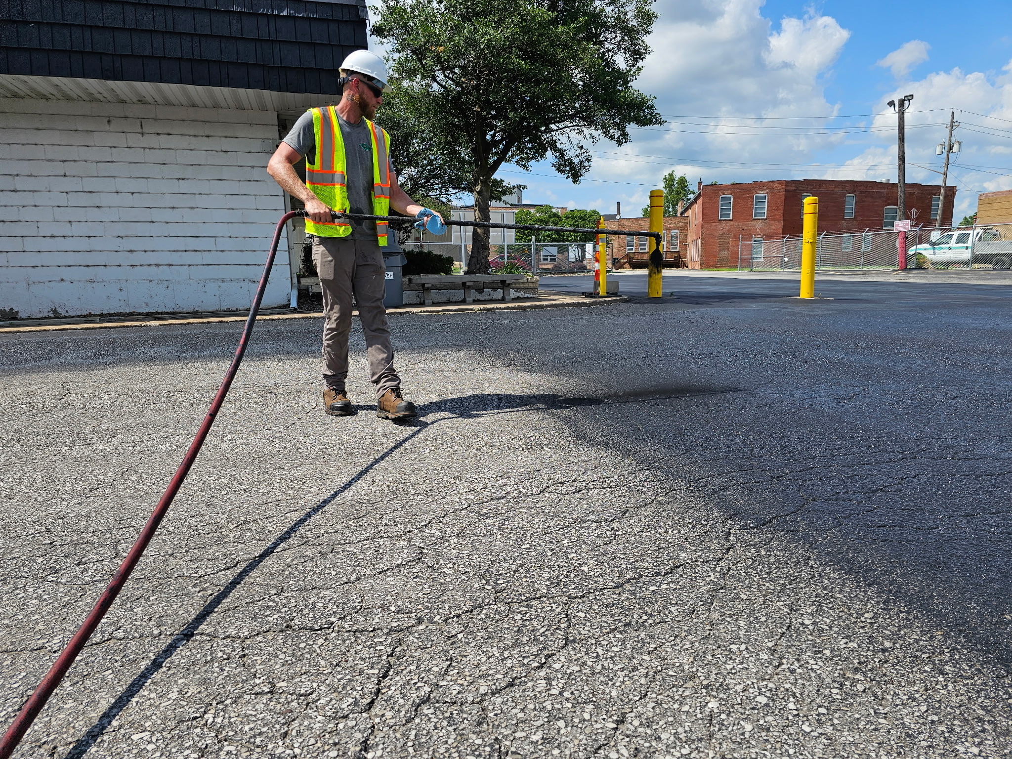 Commercial parking lot maintenance in Davenport, Quad Cities by Behncke Construction