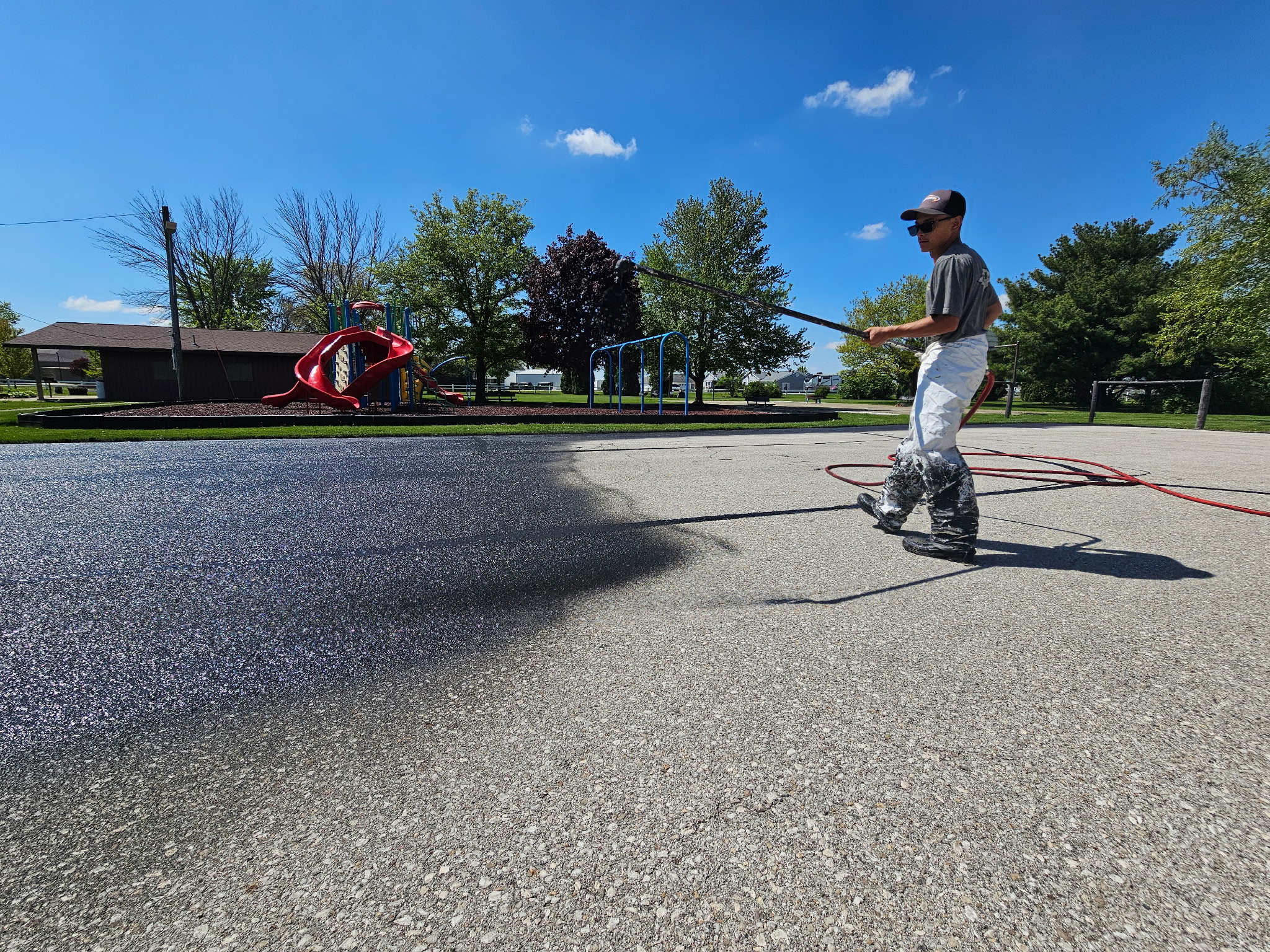Commercial parking lot maintenance in Rock Island, Quad Cities by Behncke Construction