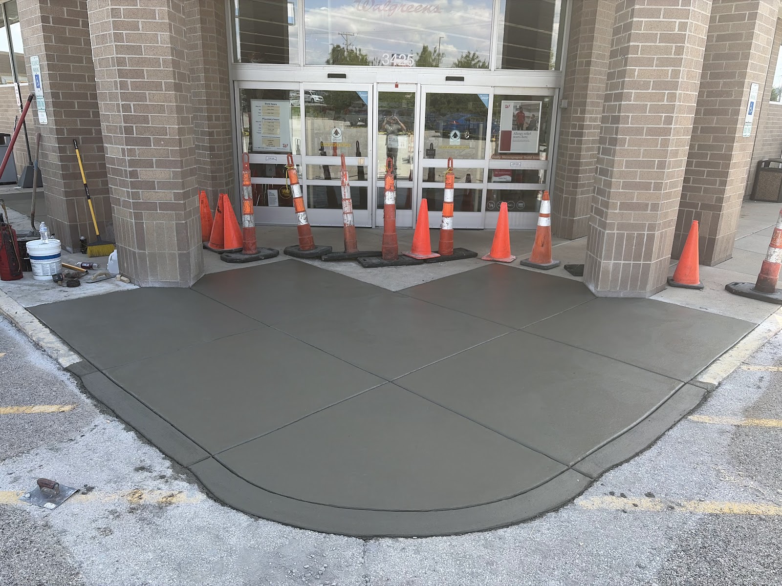 Concrete sidewalk and entryway replacement at Walgreens in Bettendorf, Iowa by Behncke Construction 12