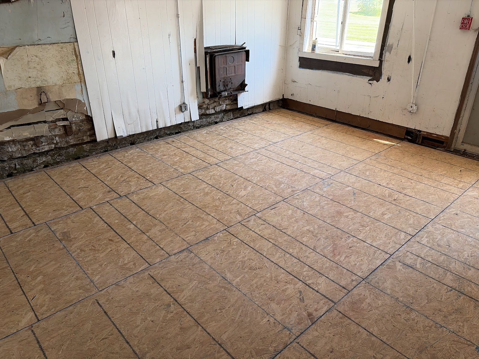 Detail of the rebuilt structural floor system in Davenport, Iowa