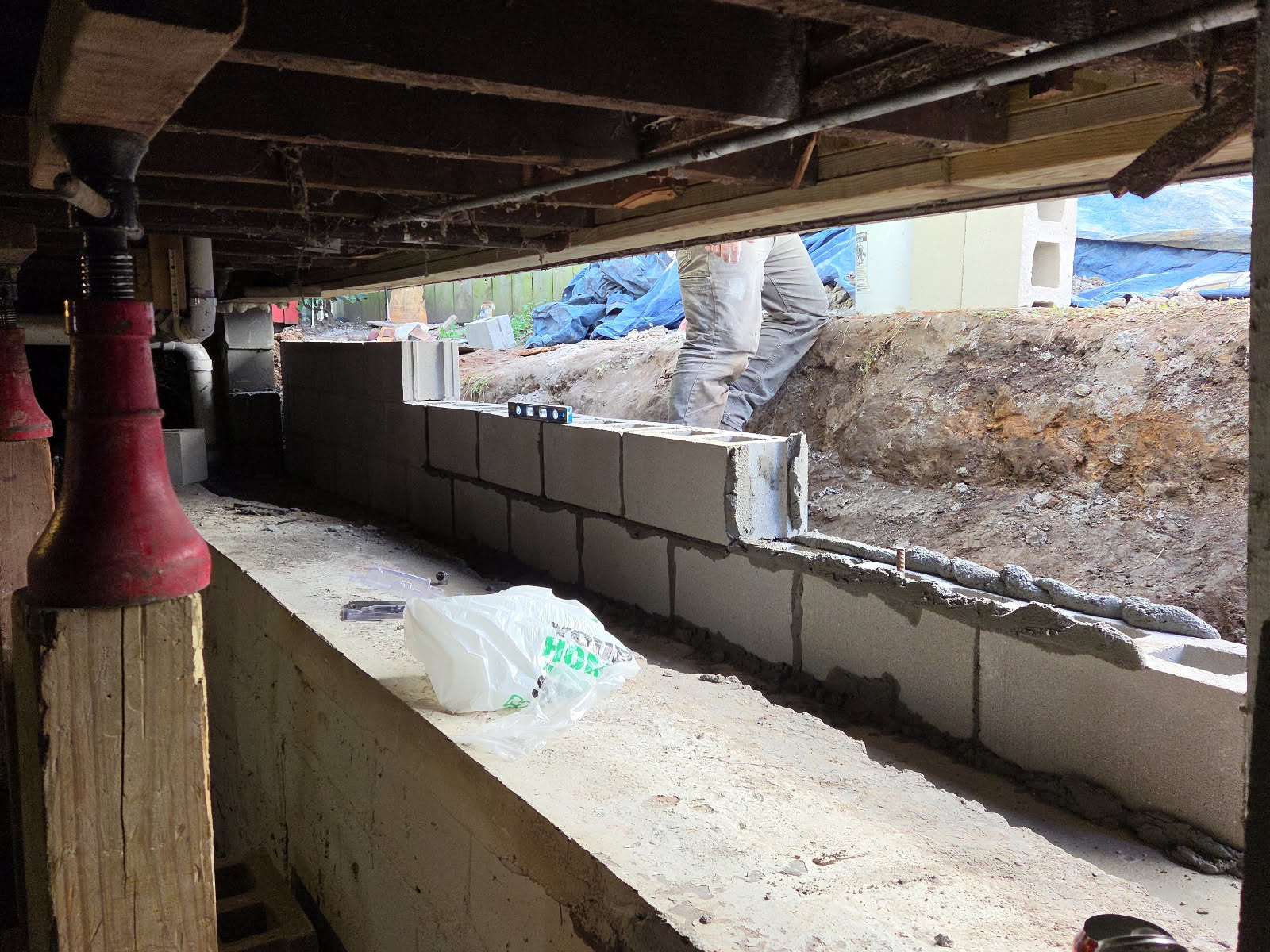 Foundation wall rebuild in Davenport, Iowa by Behncke Construction — photo 12