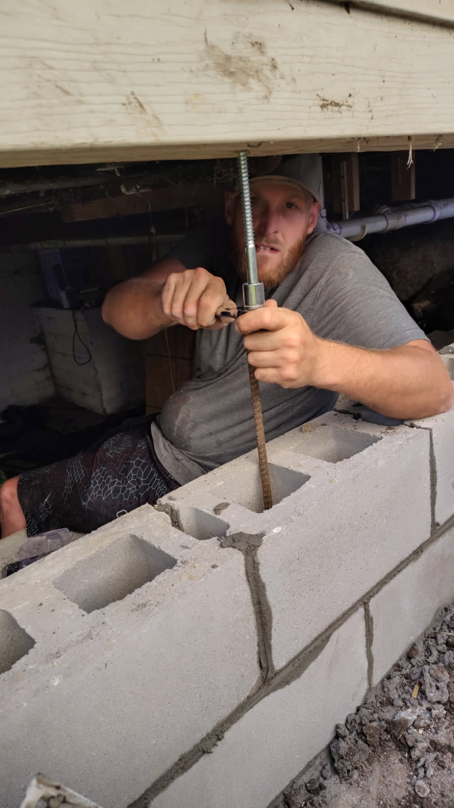 Foundation wall rebuild in Davenport, Iowa by Behncke Construction — photo 7