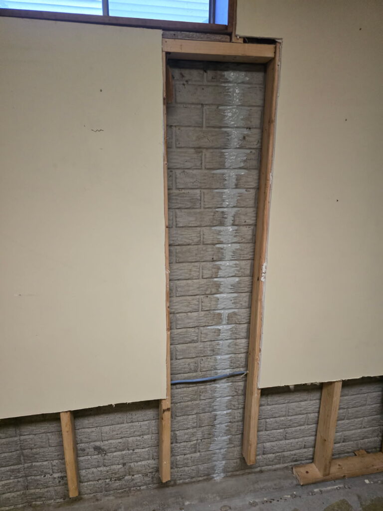 Leaking Foundation Crack Sealed Inside and Out — Davenport, Iowa