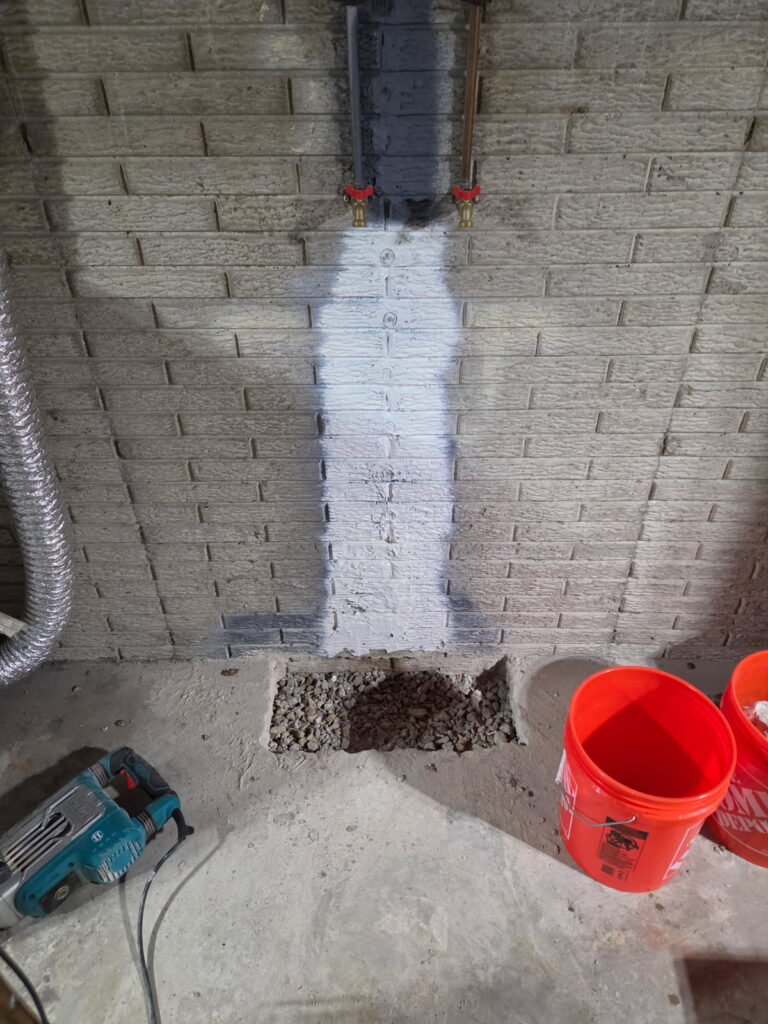 Foundation crack sealed from the interior in a Bettendorf basement